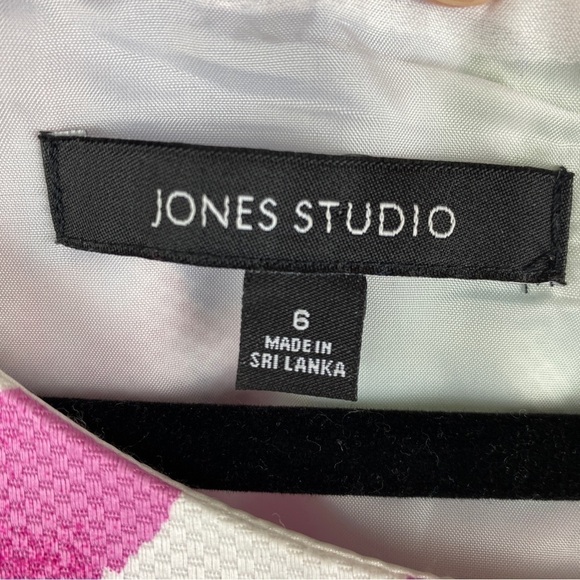 JONES Studio Pink Purple Floral Sleeveless Skater Dress Size 6 - Picture 11 of 12